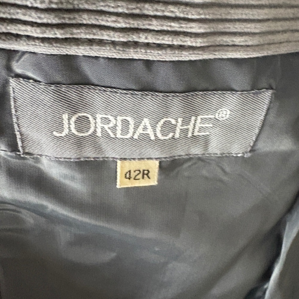 Jordache Mens 42R Gray Corduroy Blazer Jacket Button Up Sport Coat - Picture 2 of 6
